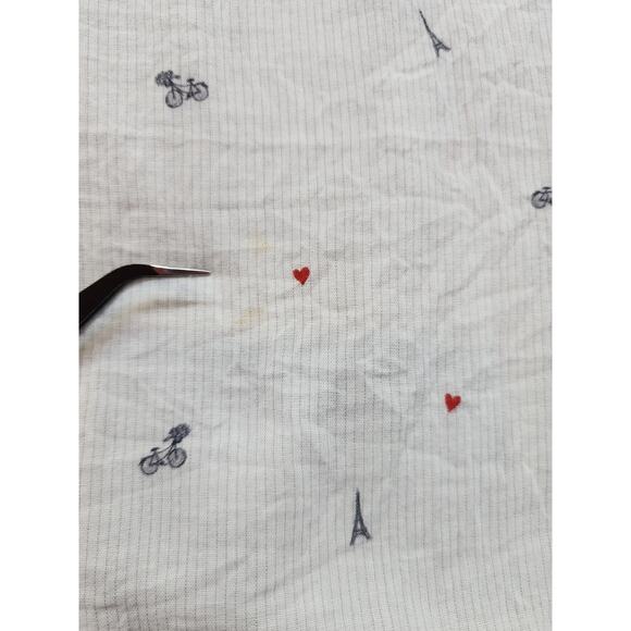 RAILS Taylor Eiffel Tower Print Shirt In Little Paris Size XS White Hearts - Picture 4 of 10